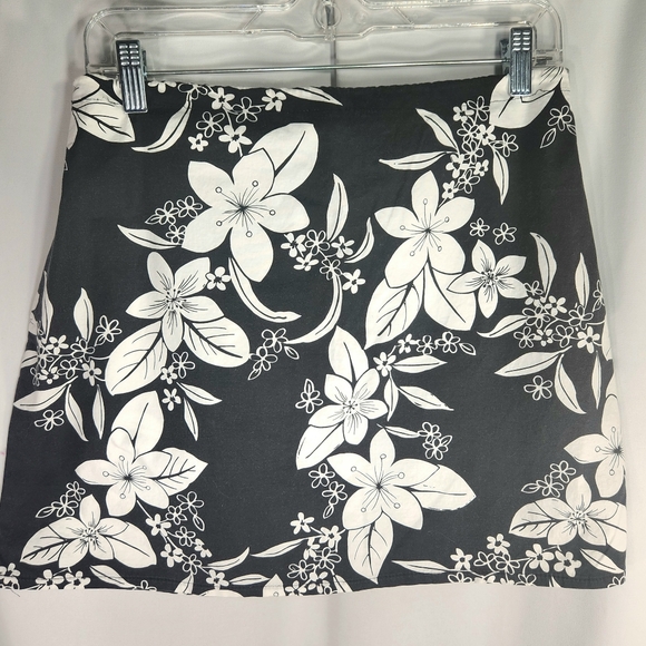 Tracy Evans Limited Black & White Floral Print Draw String Waist Skirt Size 10 - Picture 3 of 5